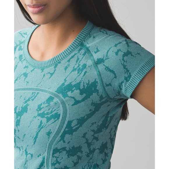 Lululemon Swiftly Tech Short Sleeve Heathered Forage Teal - Size 4 - Picture 2 of 11